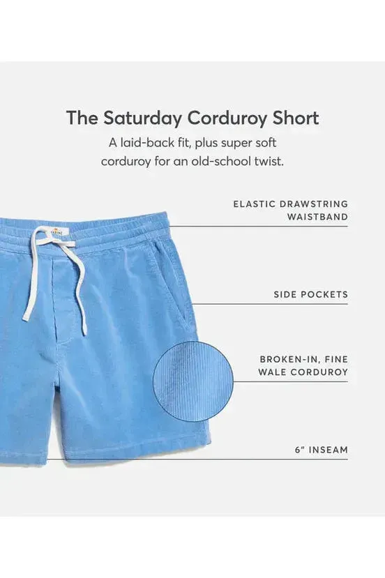6" Saturday Corduroy Short - Faded Black