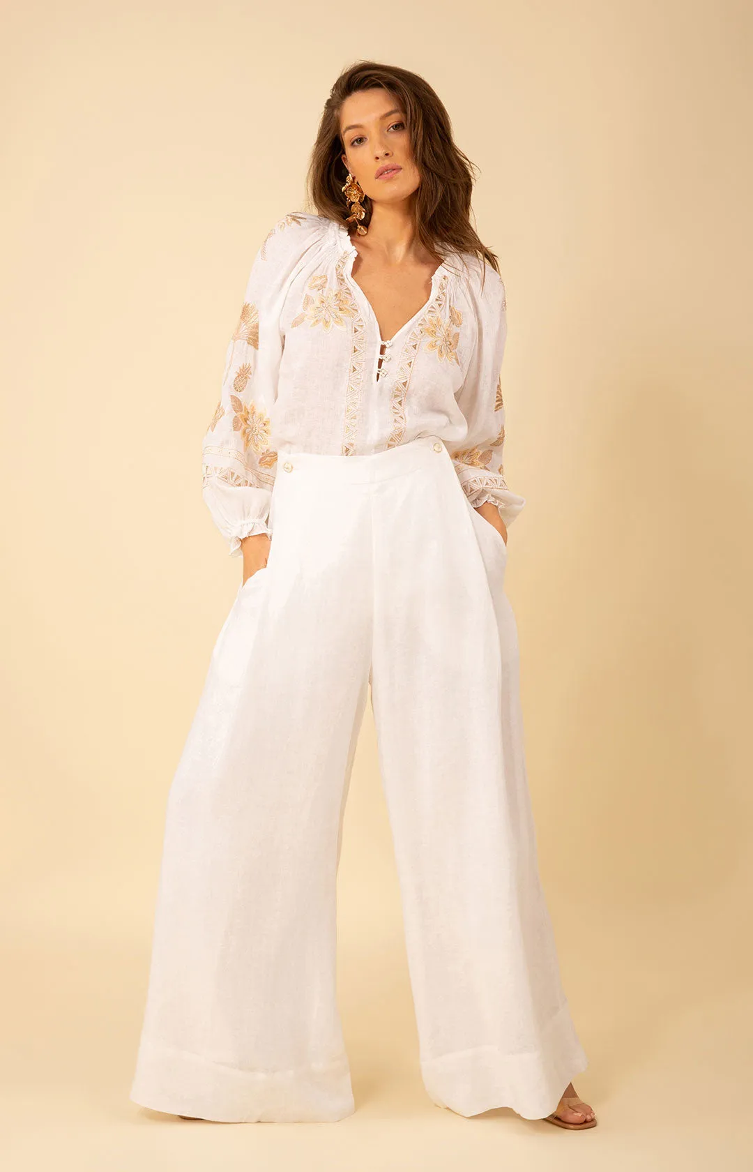 Alayna Solid Linen Pants