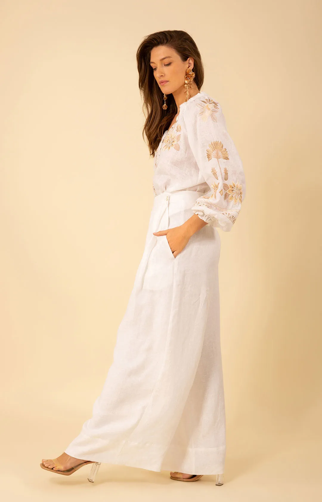 Alayna Solid Linen Pants