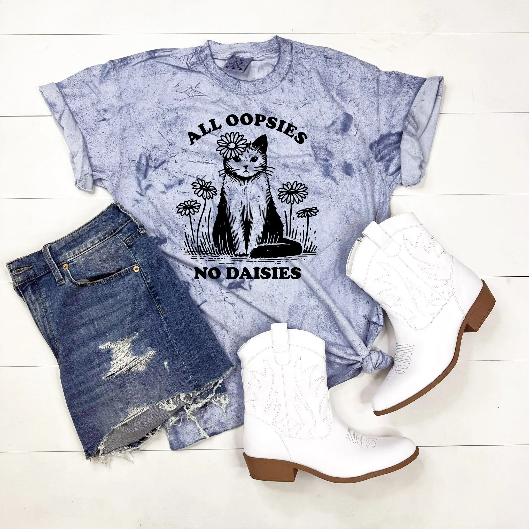 All Oopsies No Daisies Cat Graphic Shirt