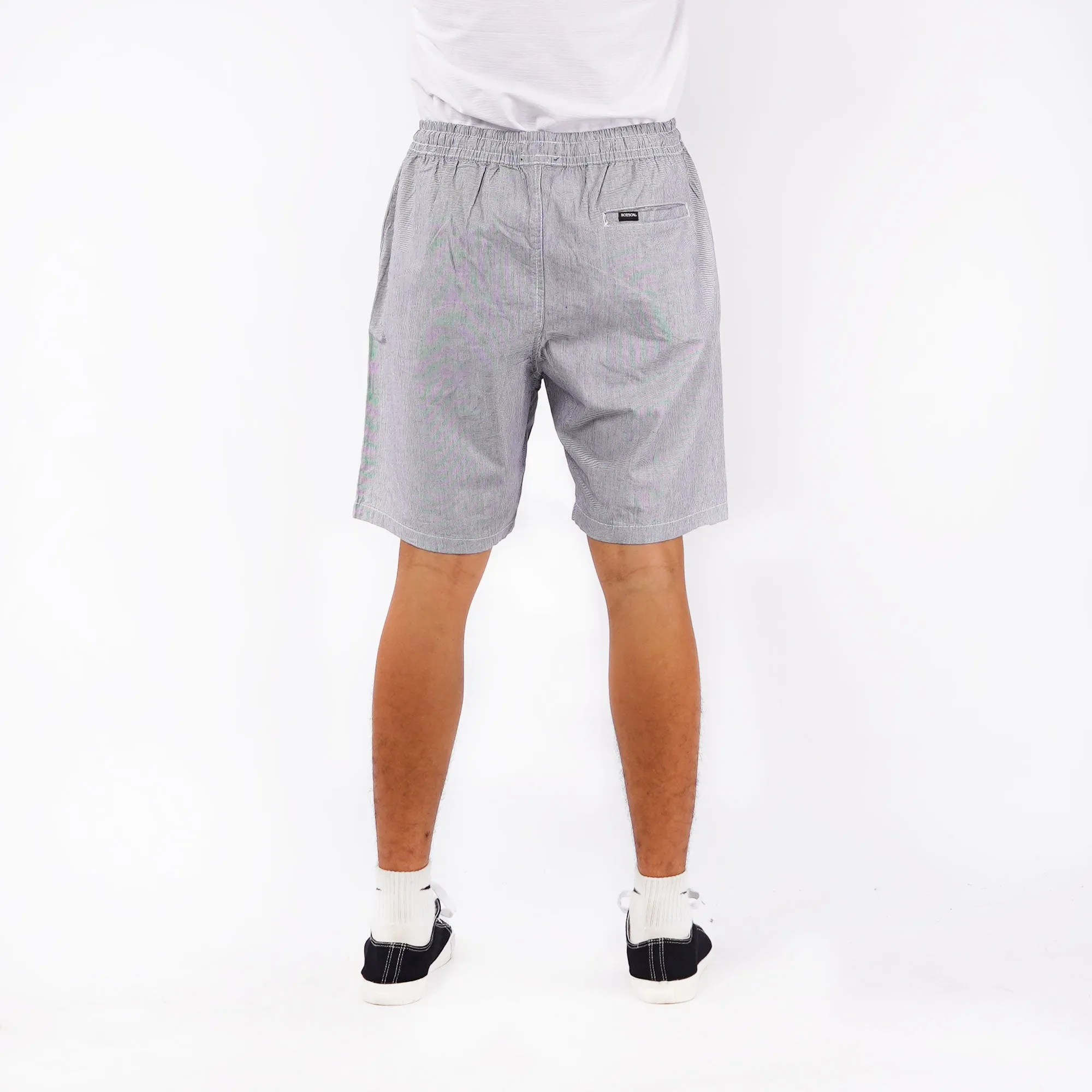 Bobson Japanese Men's Basic Non-Denim Jogger Short Mid Waist 155512 (Off White)