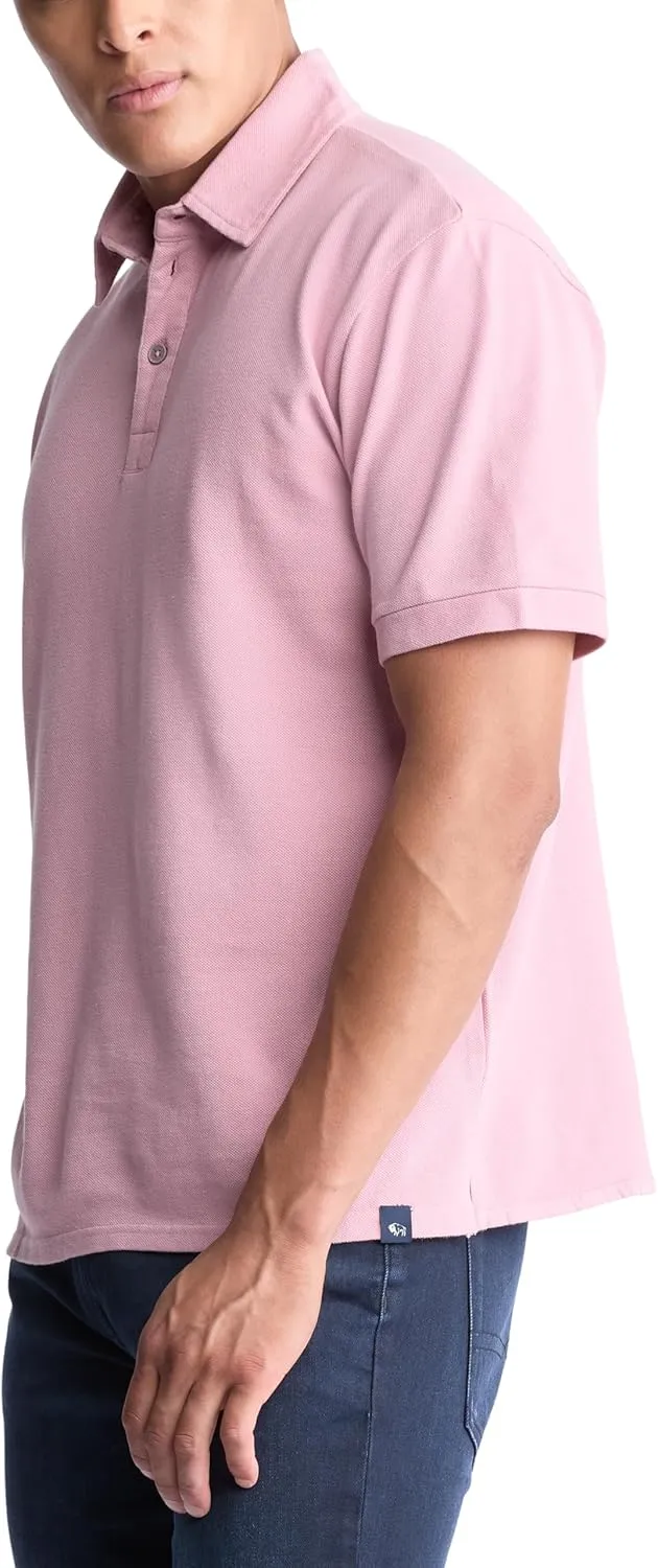 Buffalo David Bitton Men's Short Sleeve Light Weight Pique Polo