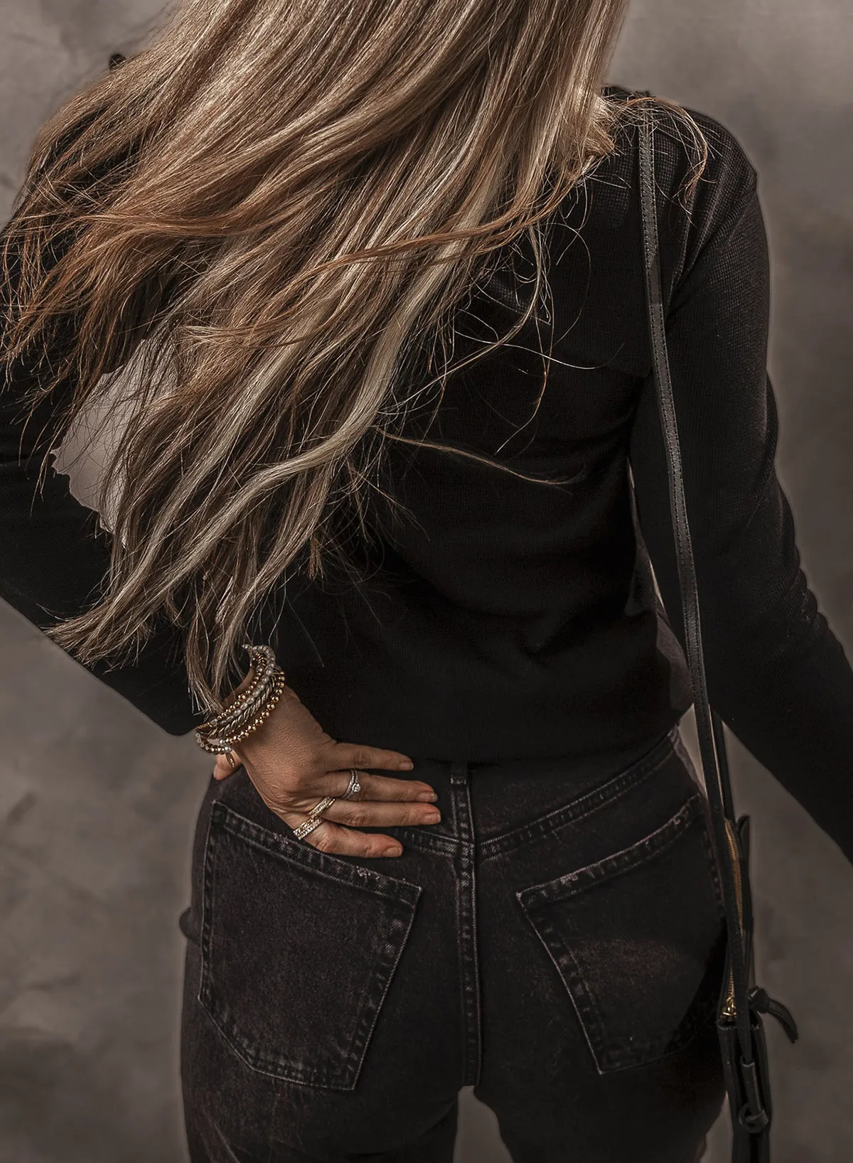 Buttoned Long Sleeve Ribbed Top