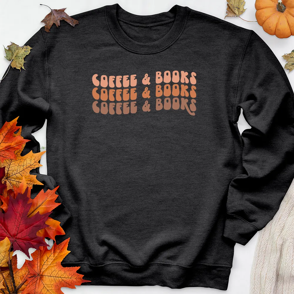 colorful coffee and books premium crewneck sweatshirt