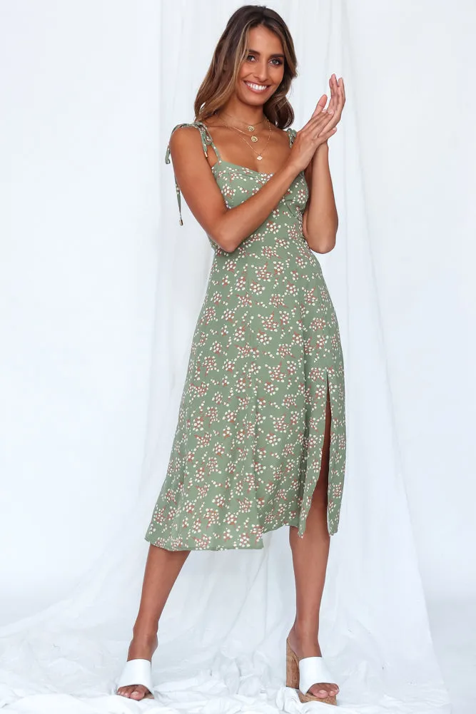 Dame Nature Midi Dress Green
