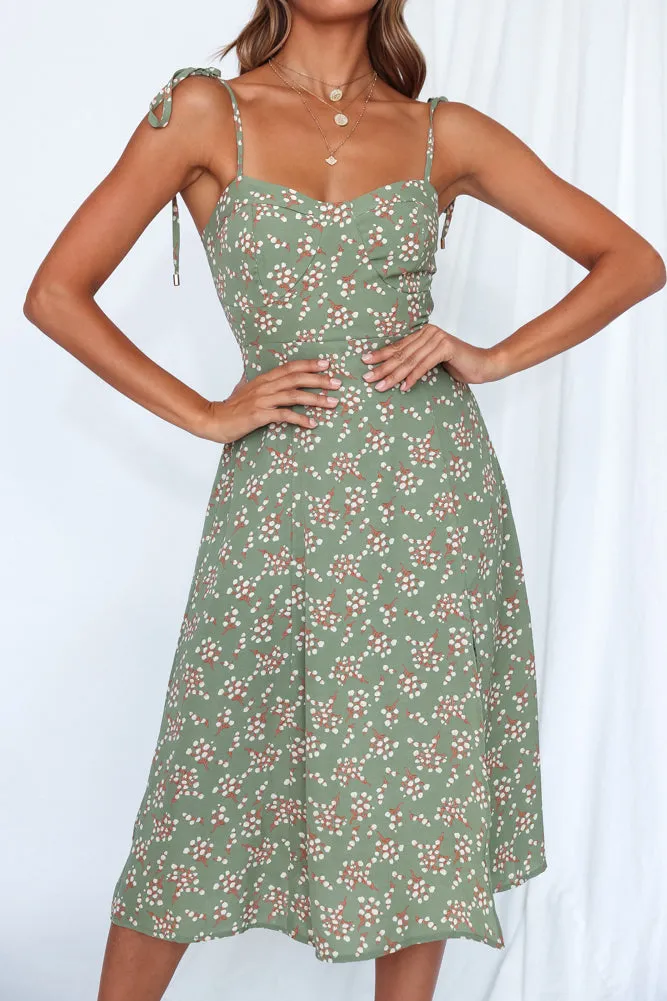 Dame Nature Midi Dress Green