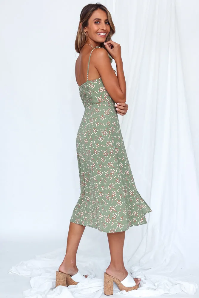 Dame Nature Midi Dress Green