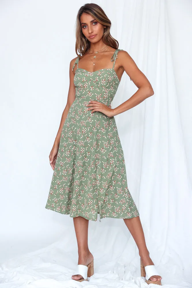 Dame Nature Midi Dress Green