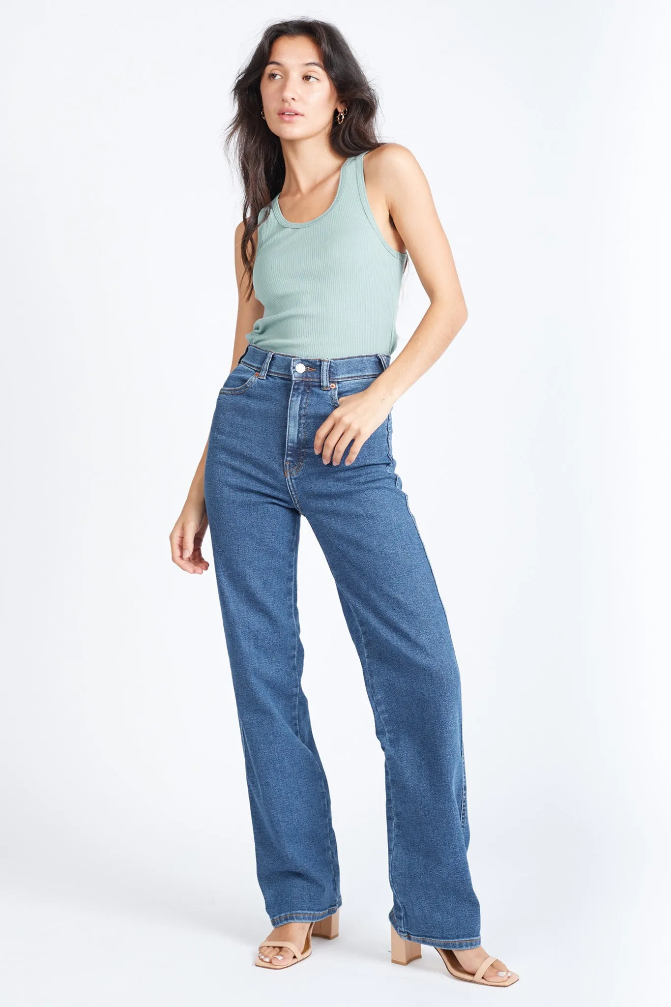 DR DENIM Moxy Straight Jeans Cape Dark Plain