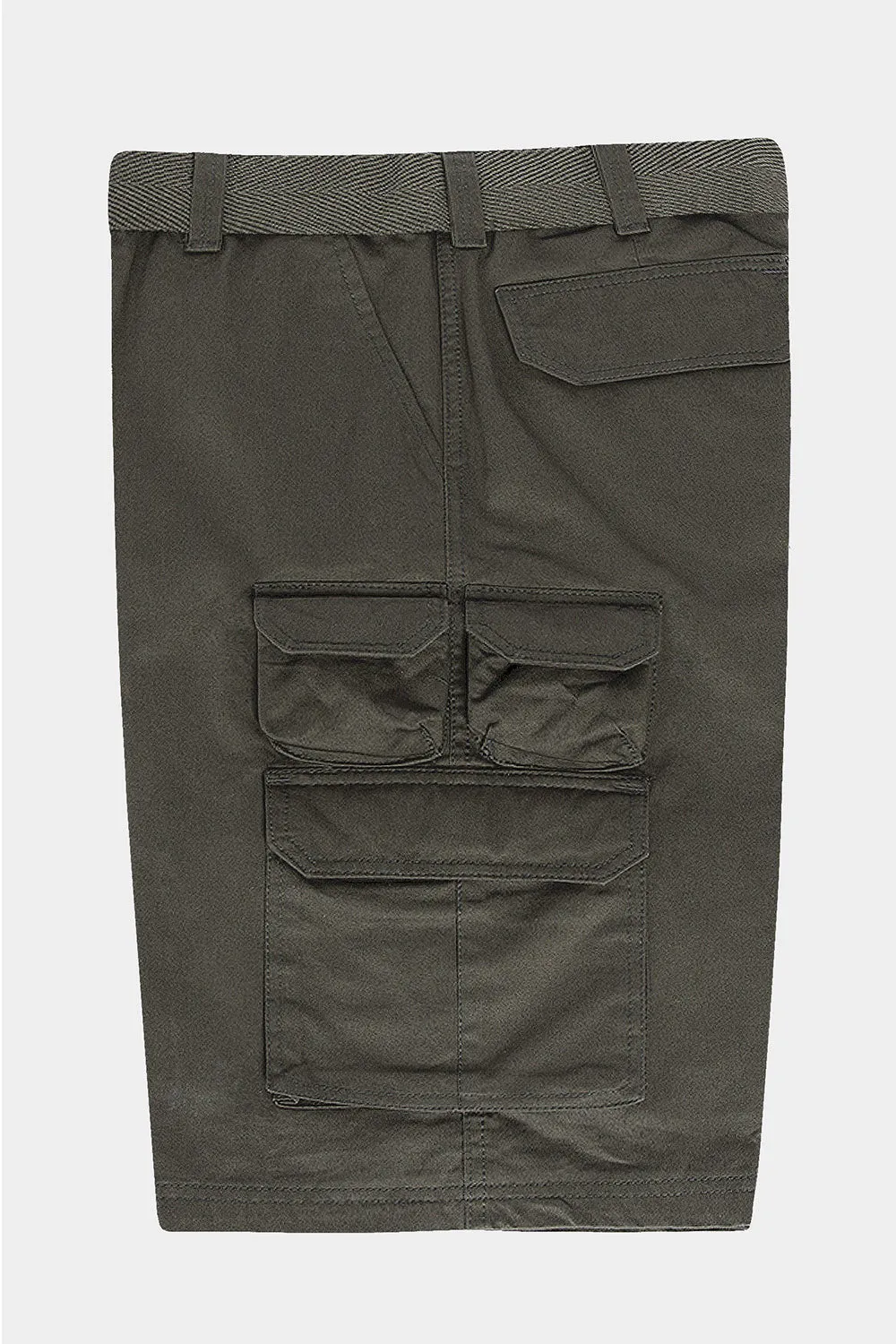 Essential Solid Relaxed Fit Chino Cargo Shorts