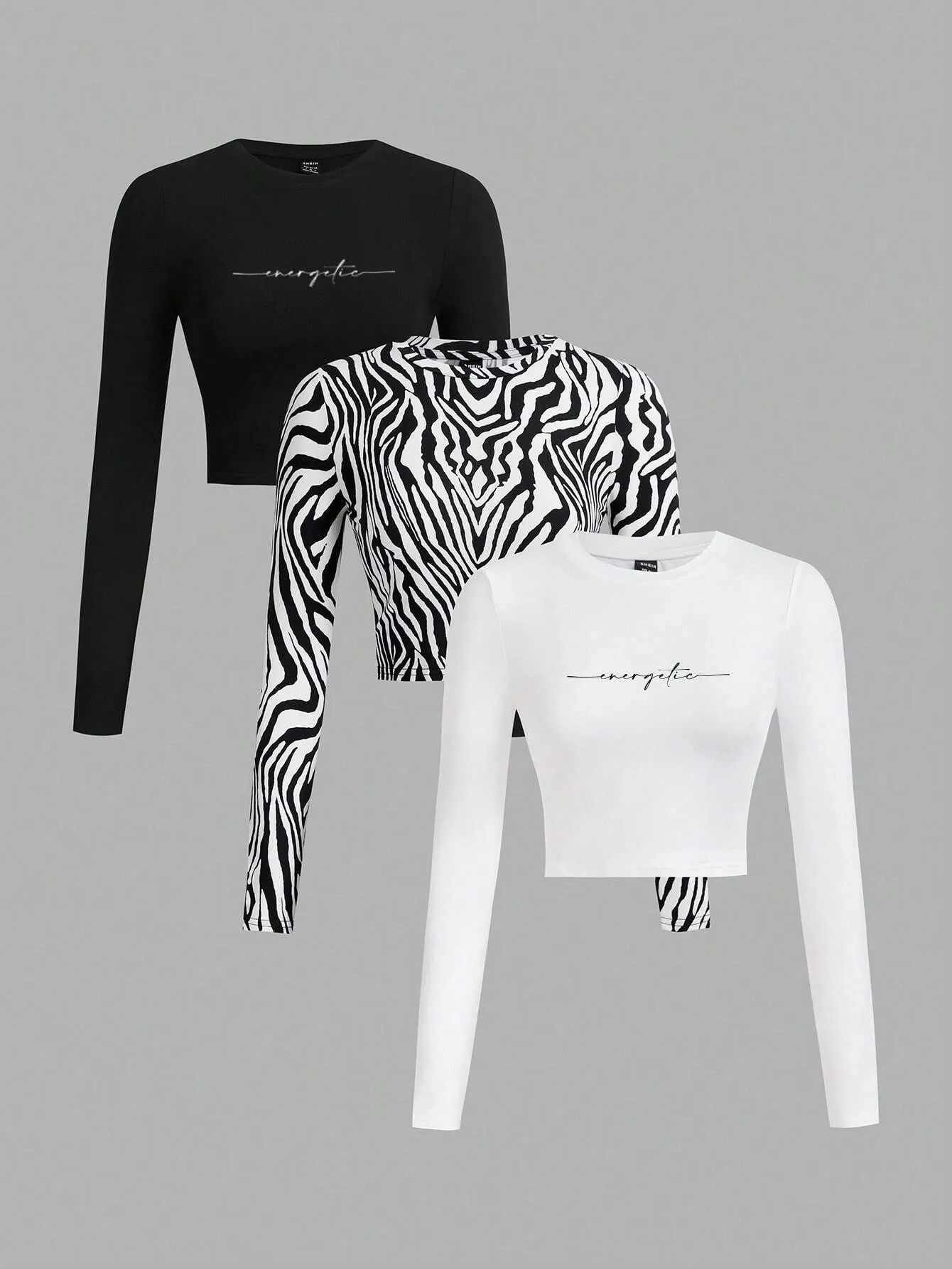 EZwear Multi-Pack Women Versatile Casual Simple Long Sleeve T-Shirt Valentine Day