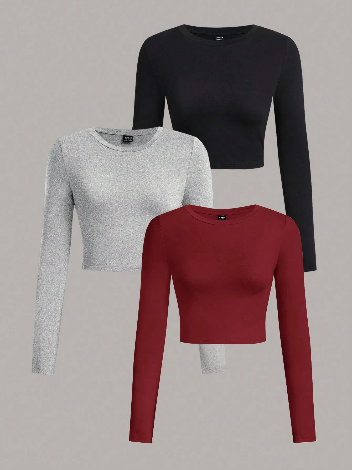 EZwear Multi-Pack Women Versatile Casual Simple Long Sleeve T-Shirt Valentine Day