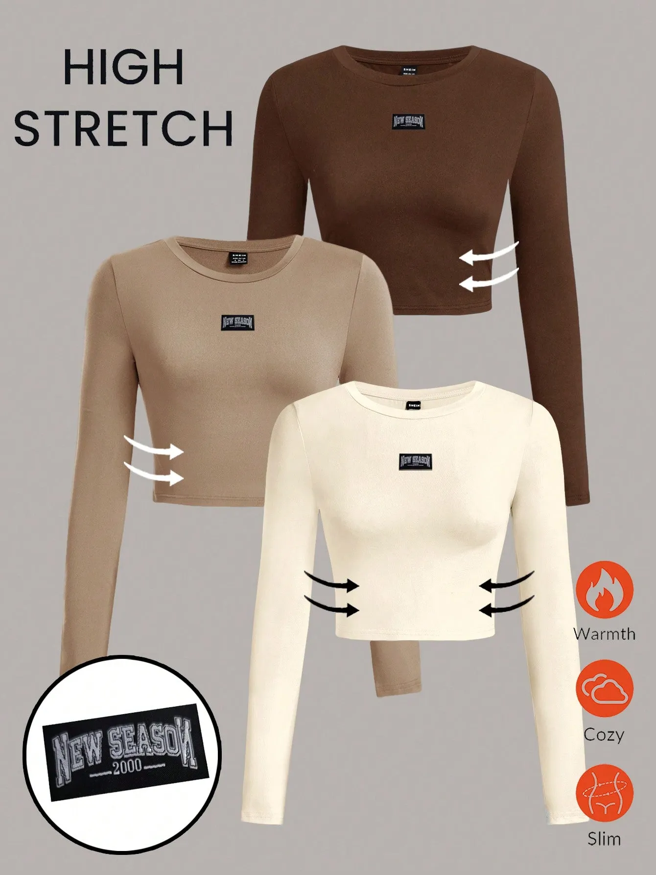 EZwear Multi-Pack Women Versatile Casual Simple Long Sleeve T-Shirt Valentine Day