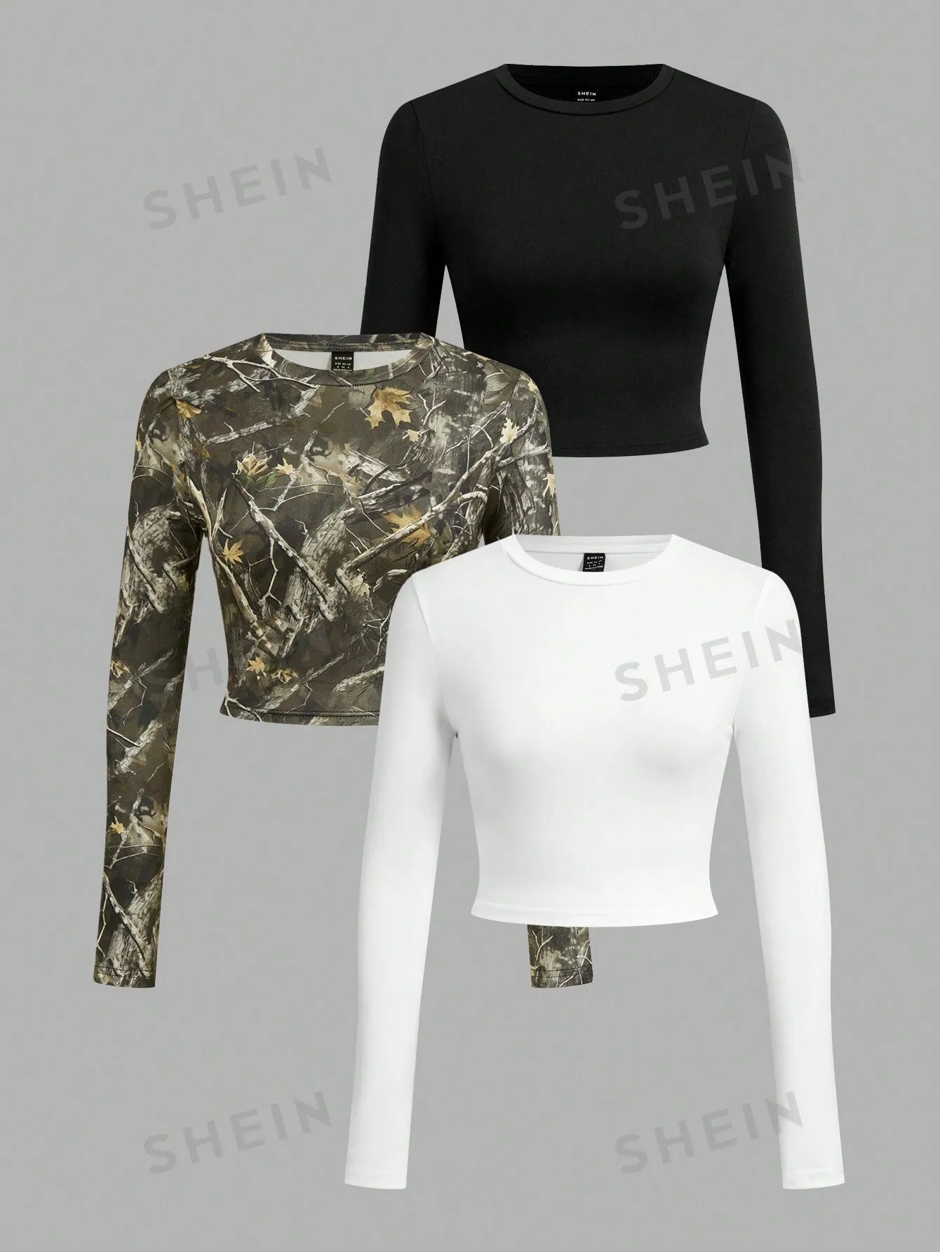 EZwear Multi-Pack Women Versatile Casual Simple Long Sleeve T-Shirt Valentine Day