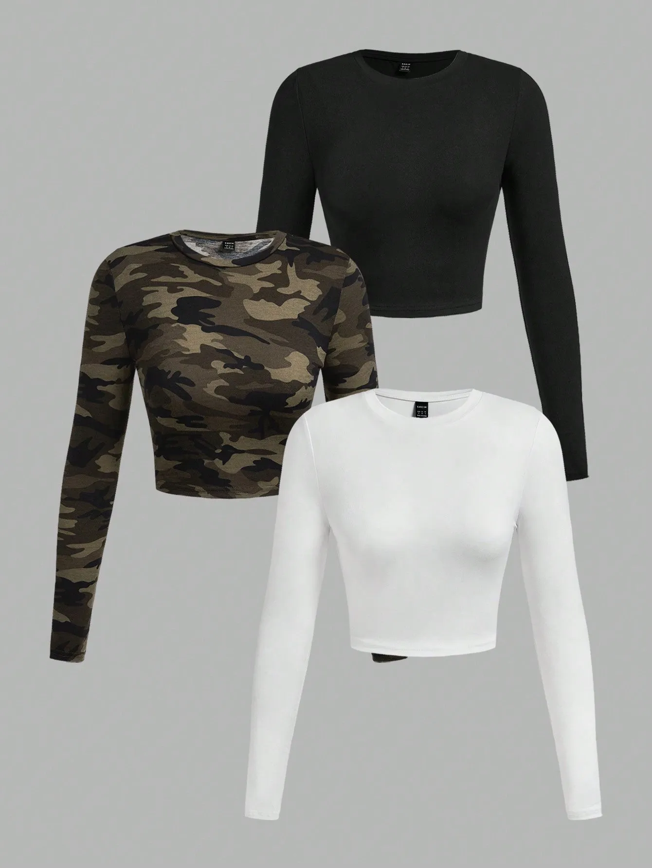 EZwear Multi-Pack Women Versatile Casual Simple Long Sleeve T-Shirt Valentine Day