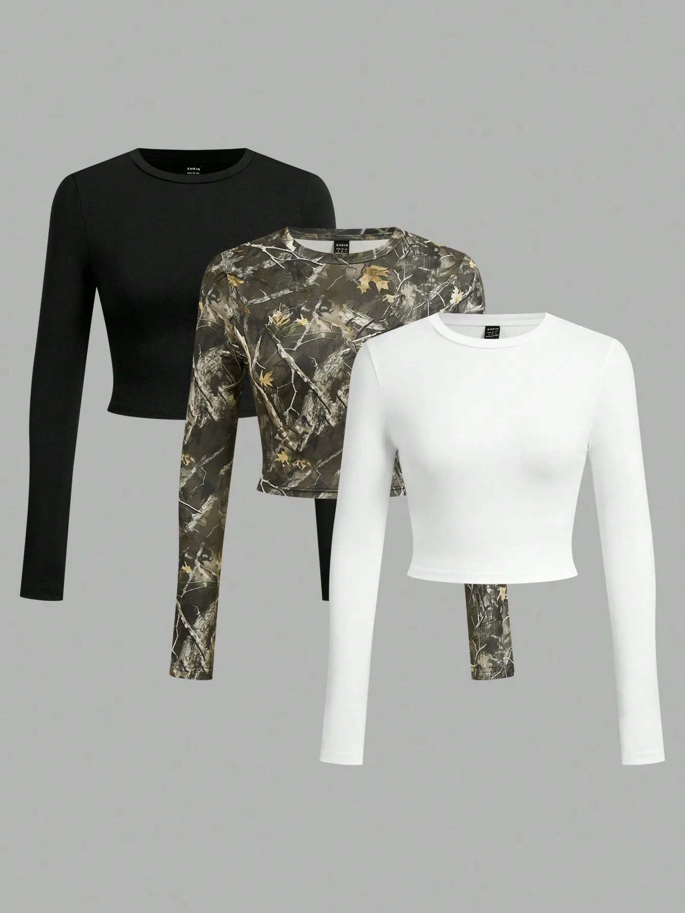 EZwear Multi-Pack Women Versatile Casual Simple Long Sleeve T-Shirt Valentine Day