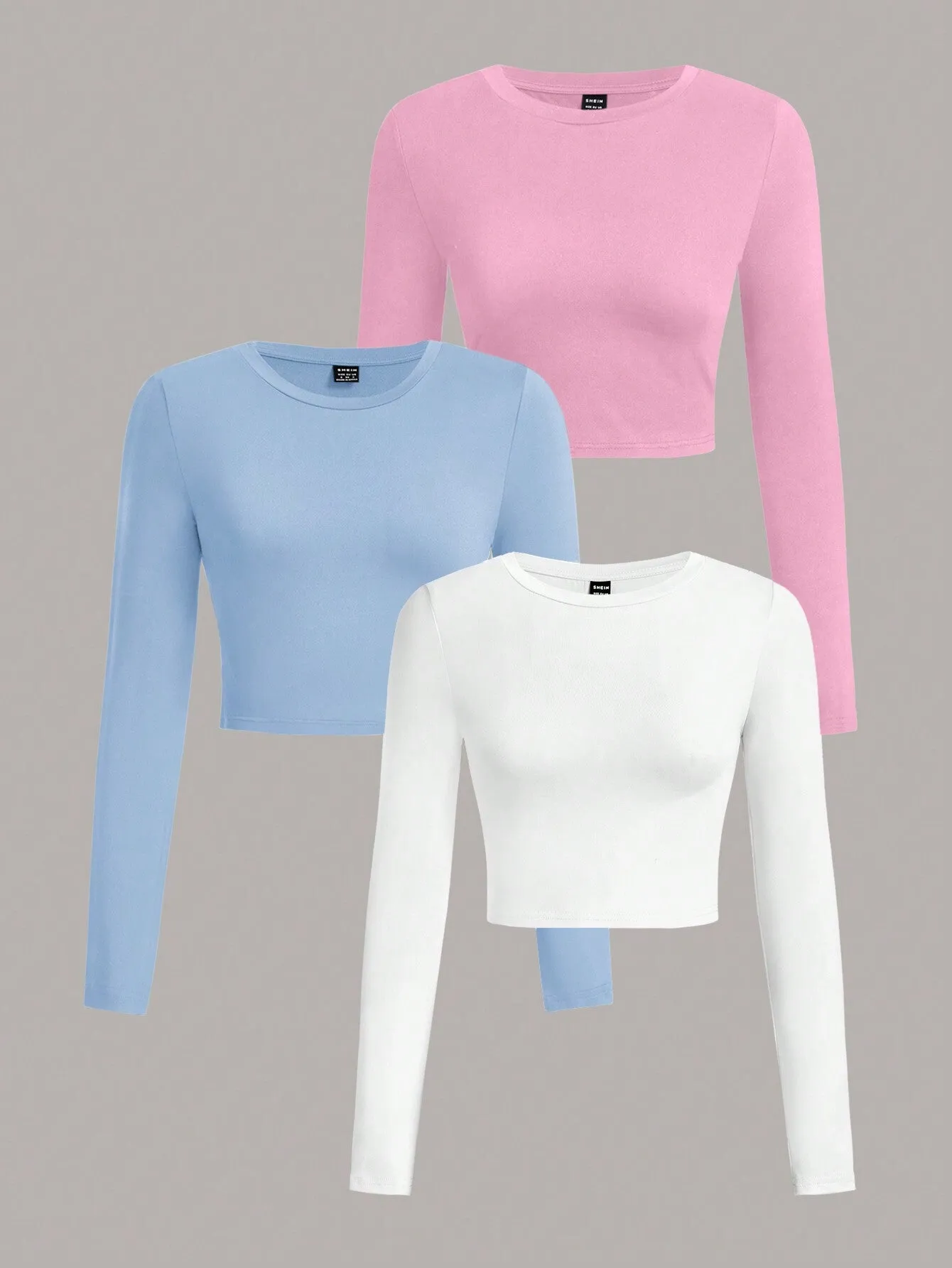 EZwear Multi-Pack Women Versatile Casual Simple Long Sleeve T-Shirt Valentine Day