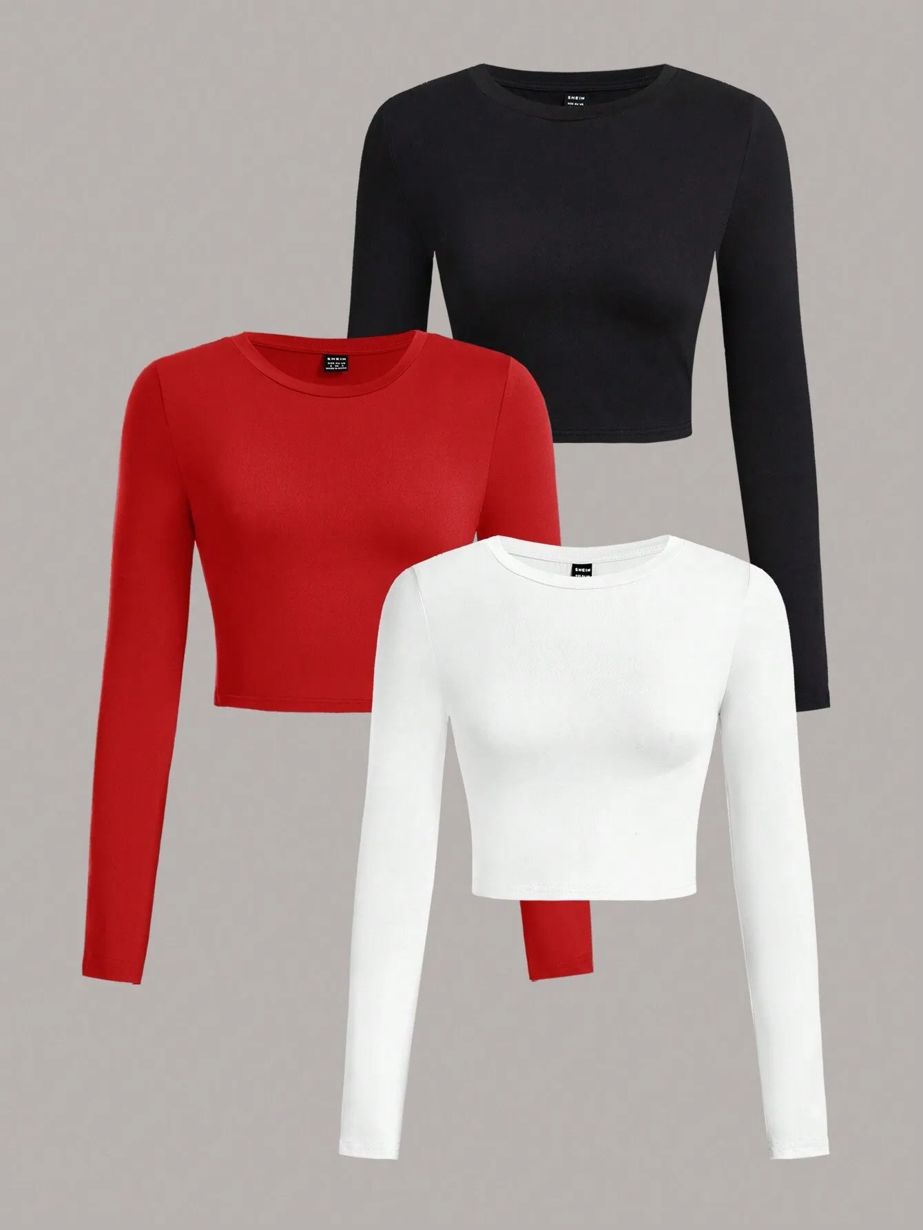 EZwear Multi-Pack Women Versatile Casual Simple Long Sleeve T-Shirt Valentine Day