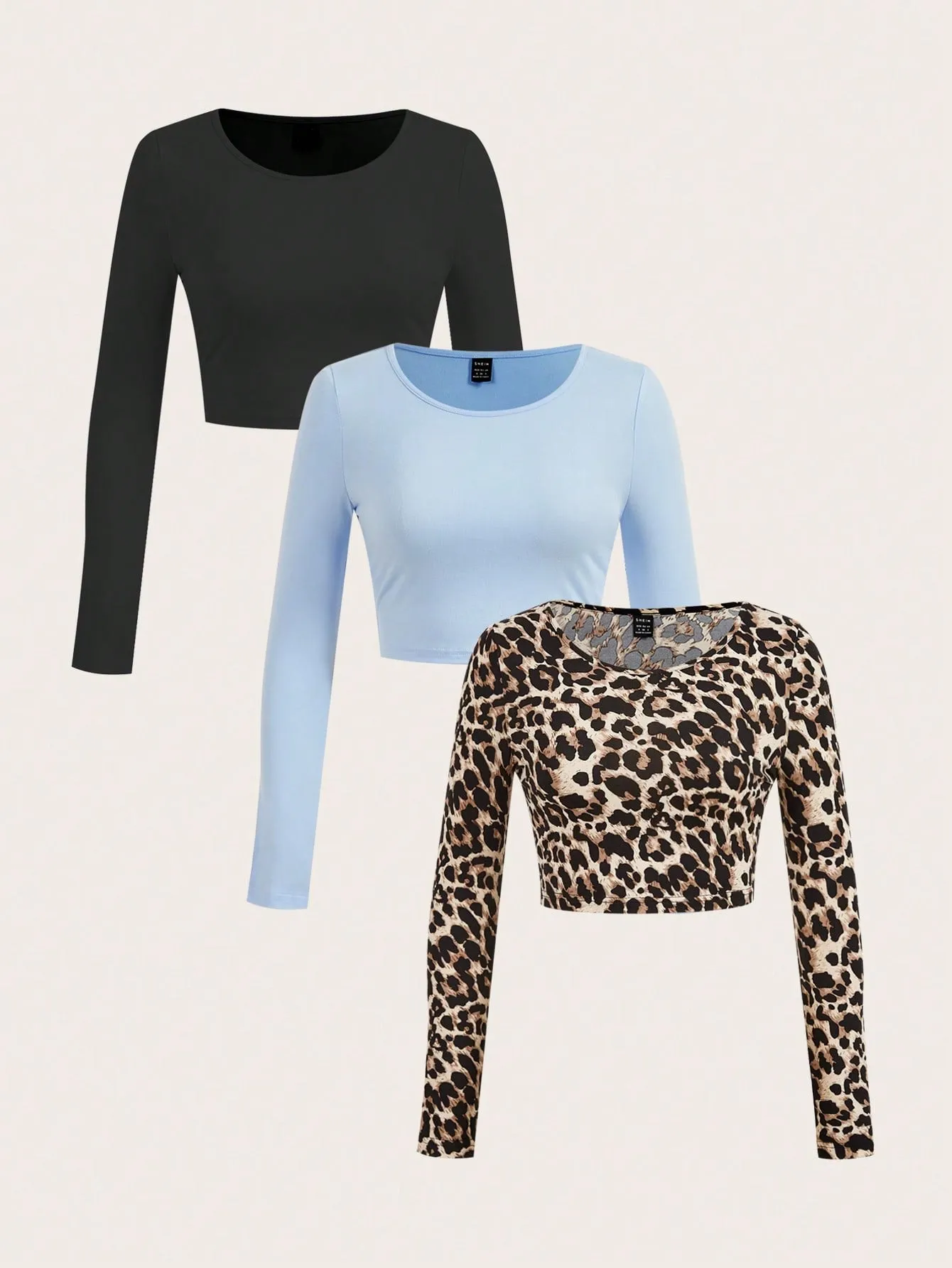 EZwear Multi-Pack Women Versatile Casual Simple Long Sleeve T-Shirt Valentine Day
