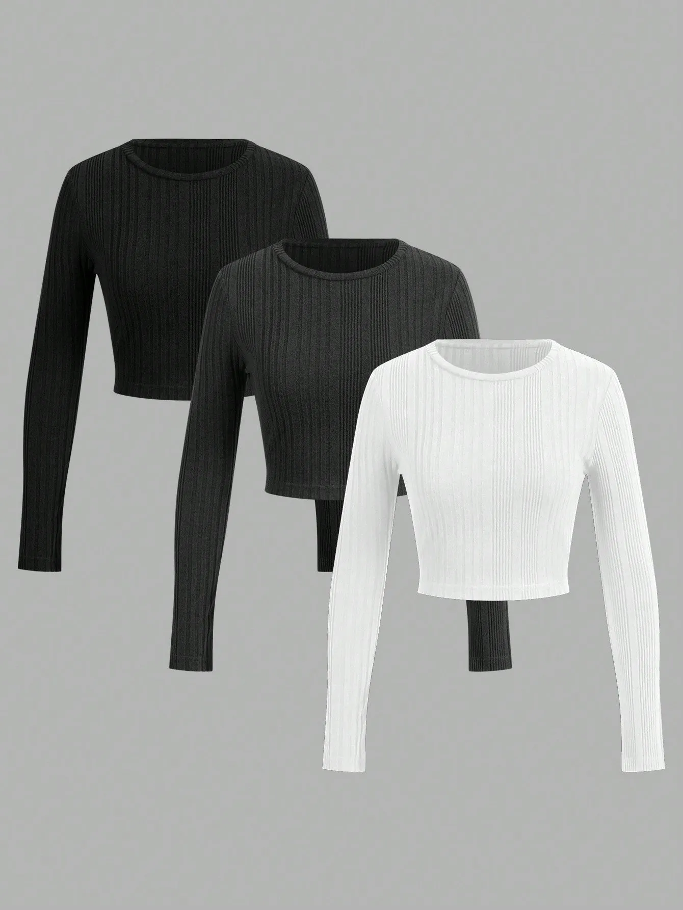 EZwear Multi-Pack Women Versatile Casual Simple Long Sleeve T-Shirt Valentine Day