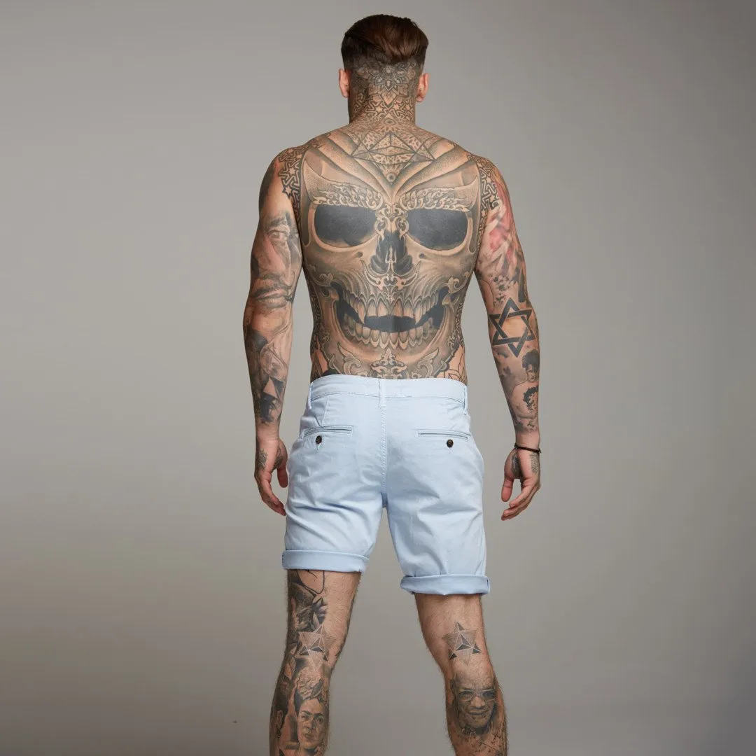 Father Sons Slim Fit Light Blue Chino Shorts - FSH147