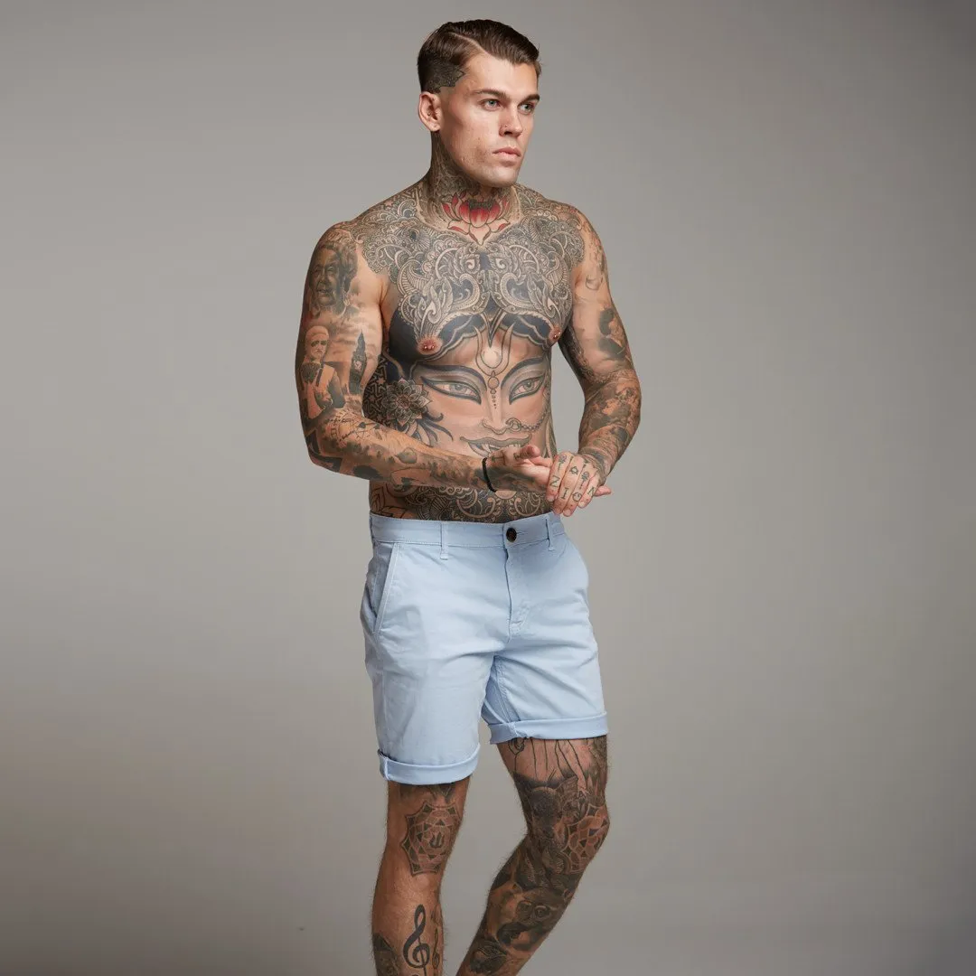 Father Sons Slim Fit Light Blue Chino Shorts - FSH147