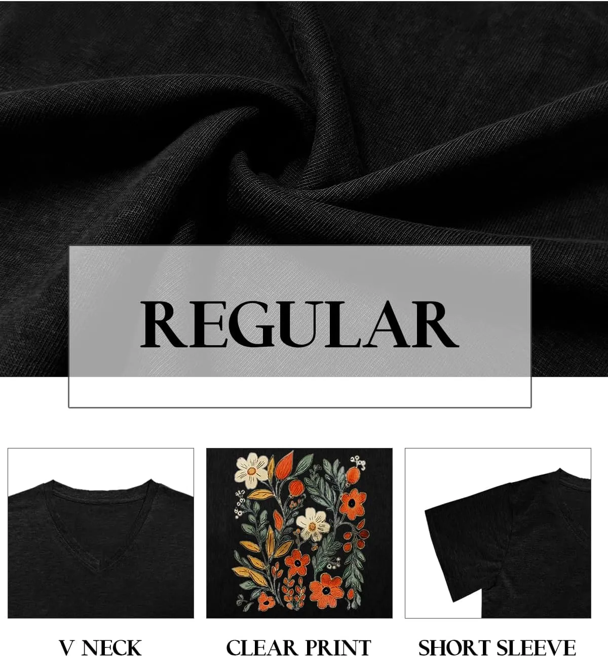 Flower Kindly Shirt for Women Funny Wildflower Plant T-Shirt Bohemian Summer Vacation V Neck Tops
