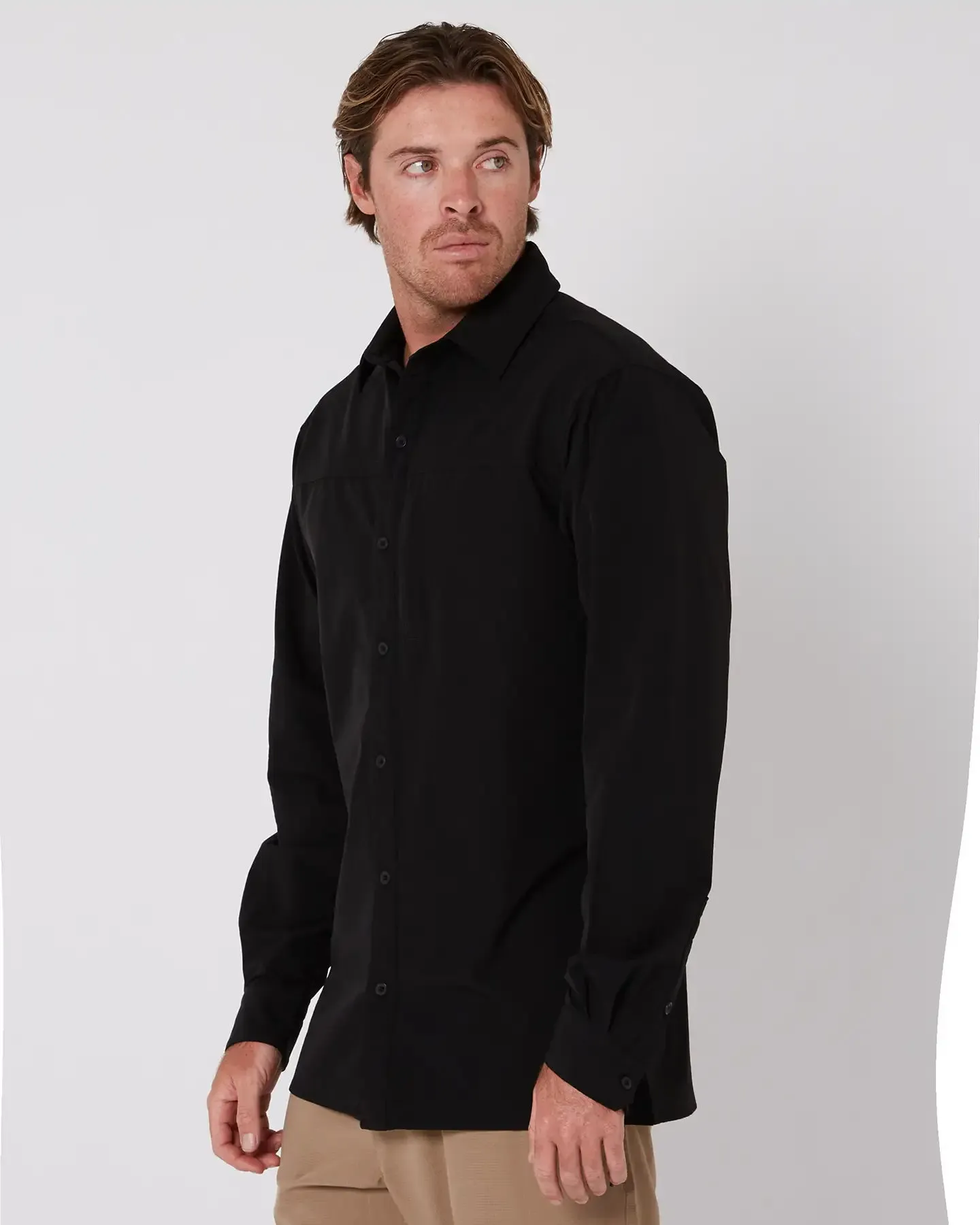 Follow Sun Shirt L/S - Black