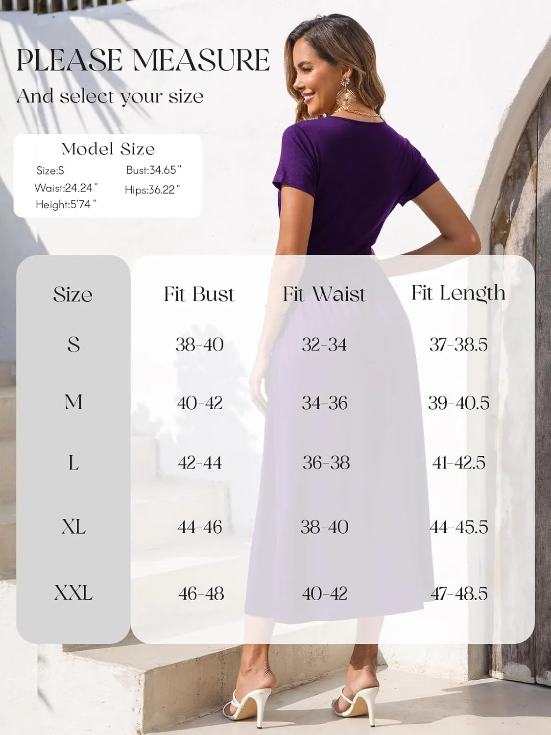 Gracyoga Women's Summer Dresses 2025 Short Sleeve Maxi Dress Casual V Neck Flowy Sundress with Pockets