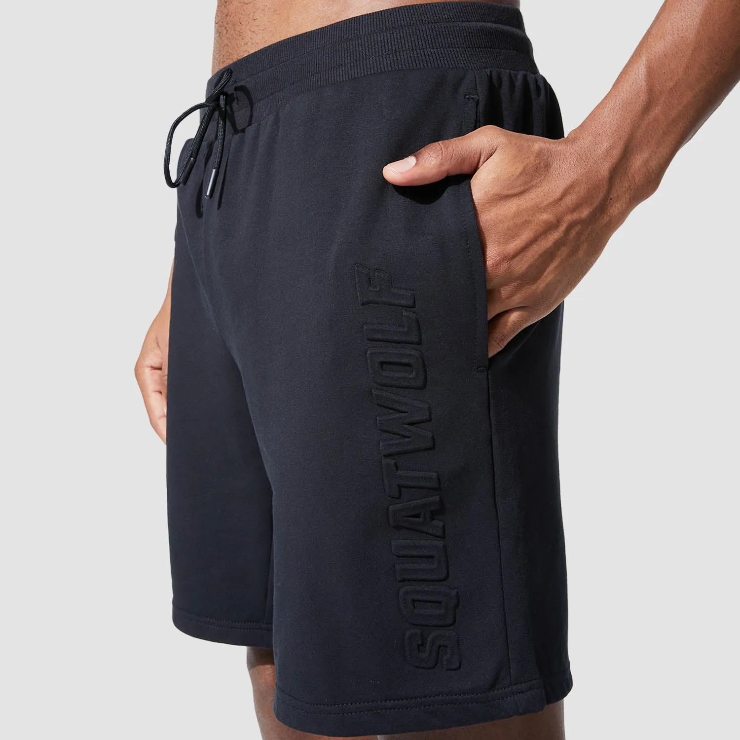 Graphic Wordmark Jogger Shorts - Black