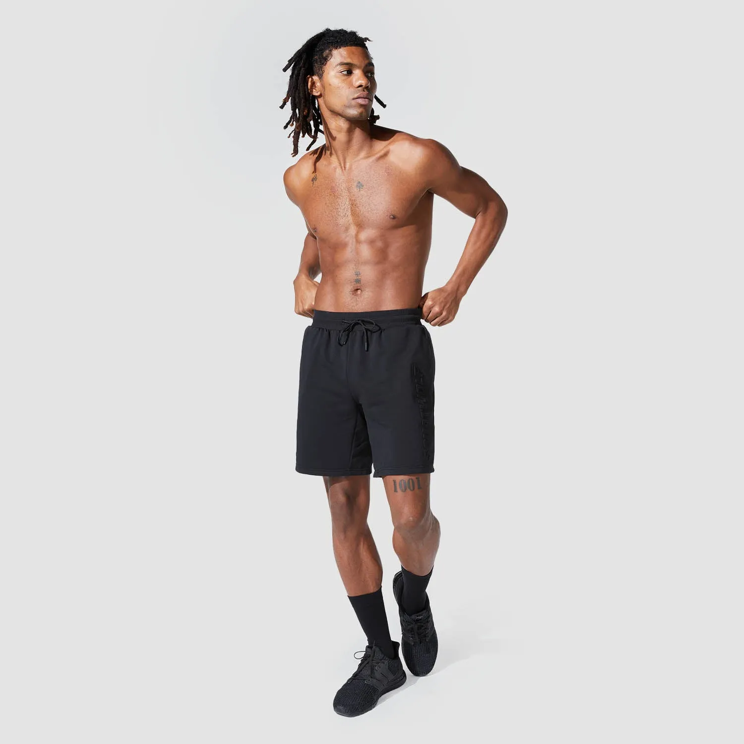Graphic Wordmark Jogger Shorts - Black