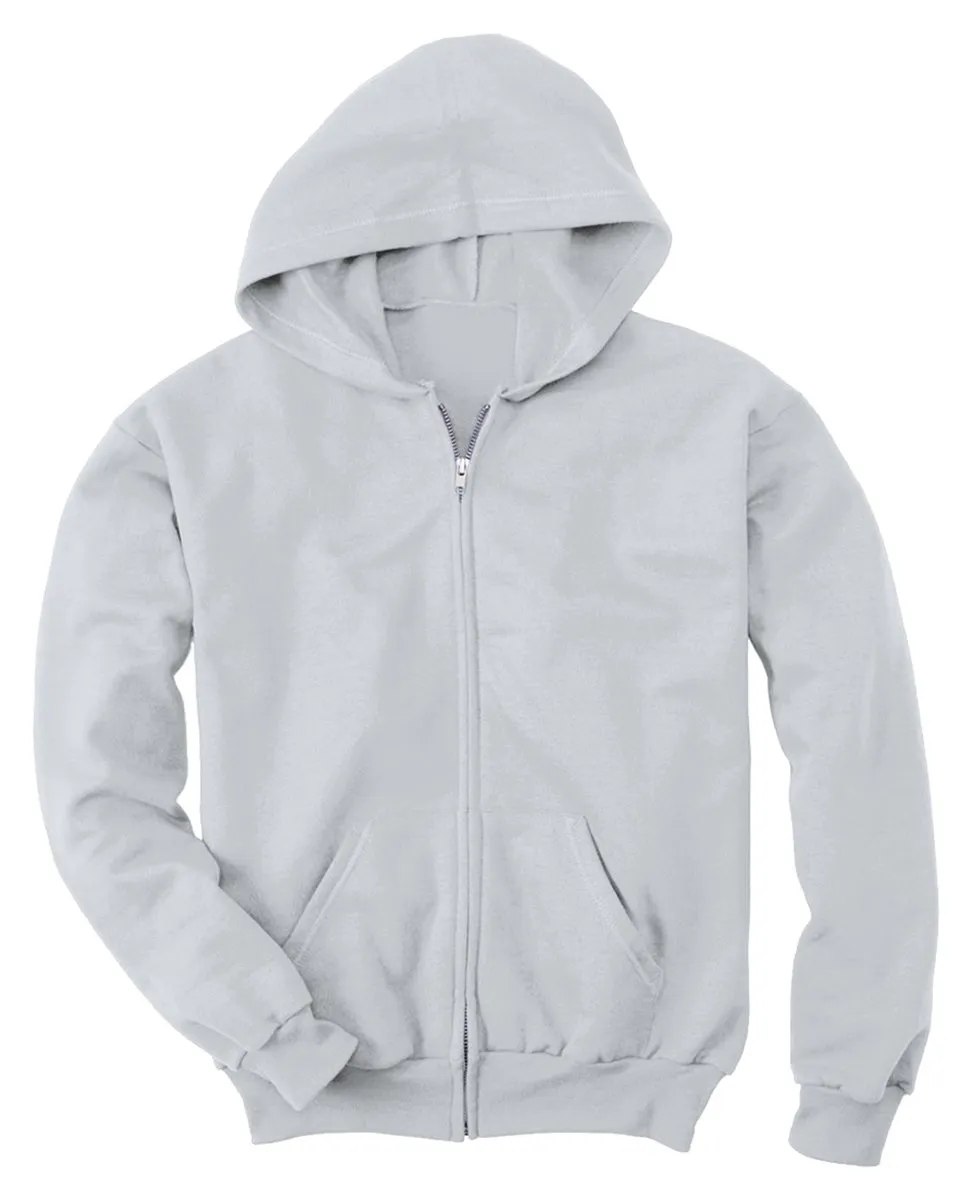 Hanes Comfortblend EcoSmart Full-Zip Kids' Hoodie Sweatshirt, Youth XL (18-20), Ash