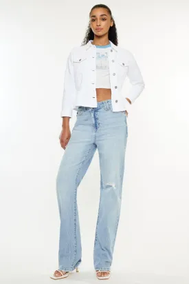 Hazel Blues® |  Kancan Distressed High Waist Straight Jeans