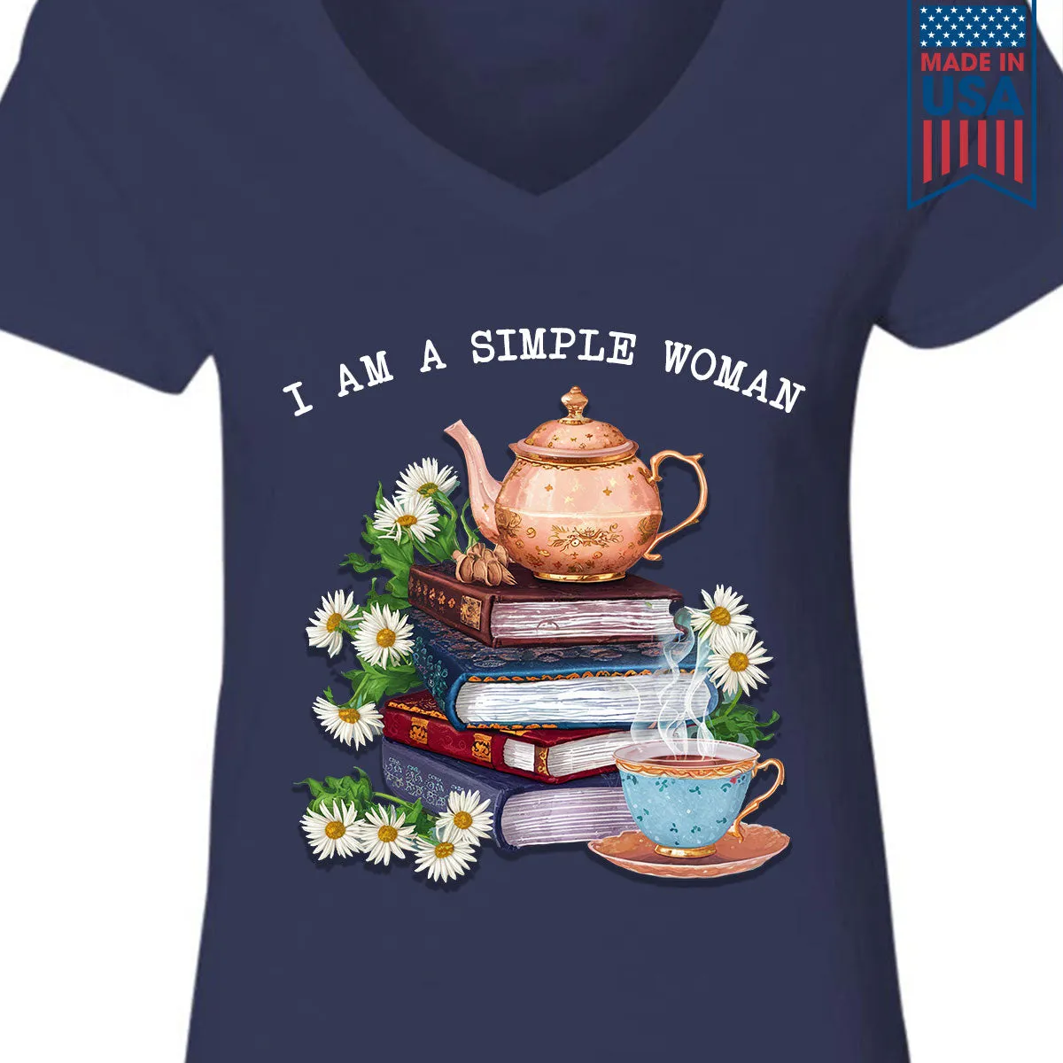I Am A Simple Woman Tea Book Lovers Gift TSVB2034
