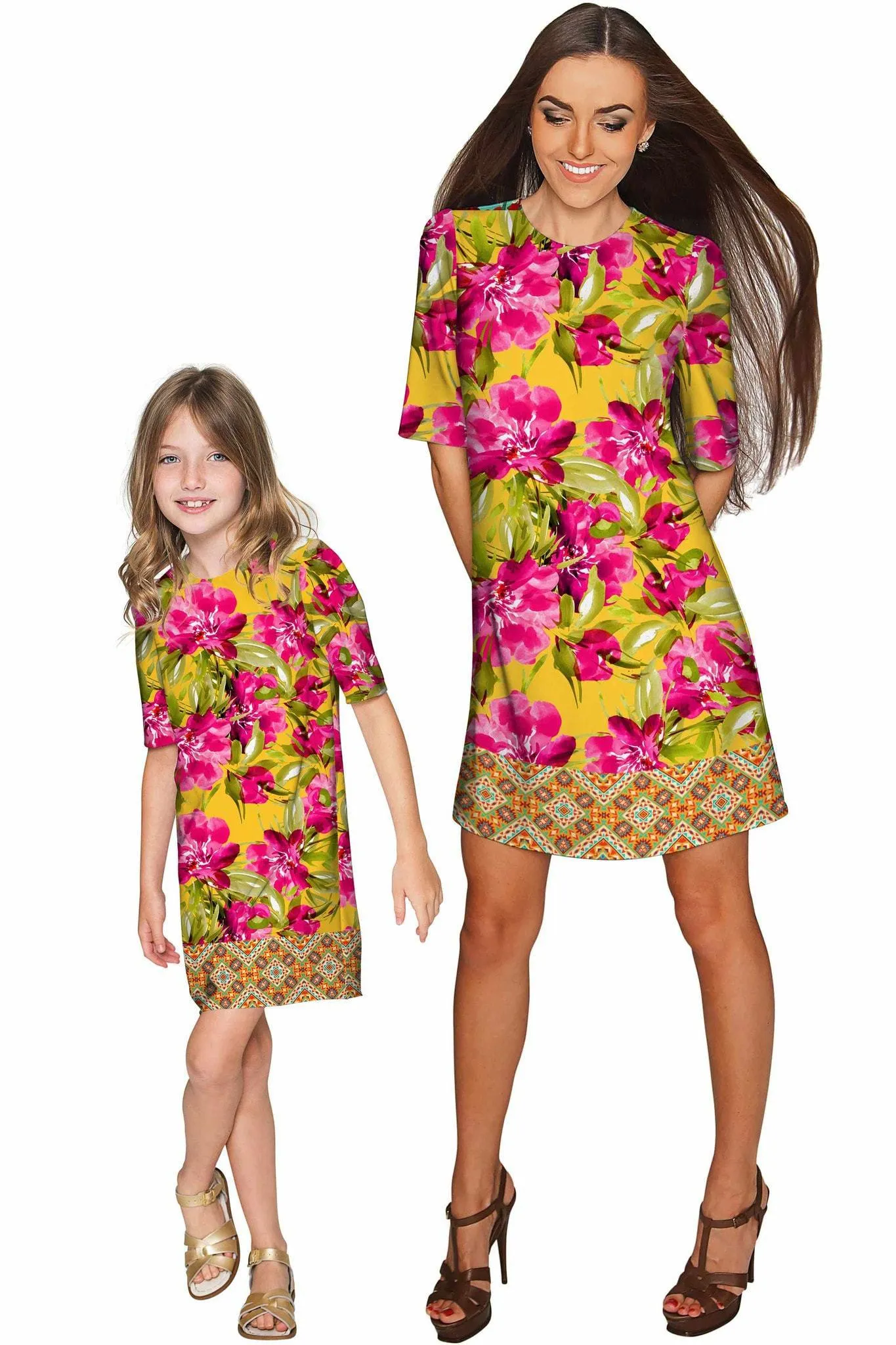Indian Summer Grace Shift Floral Mother and Daughter Dress