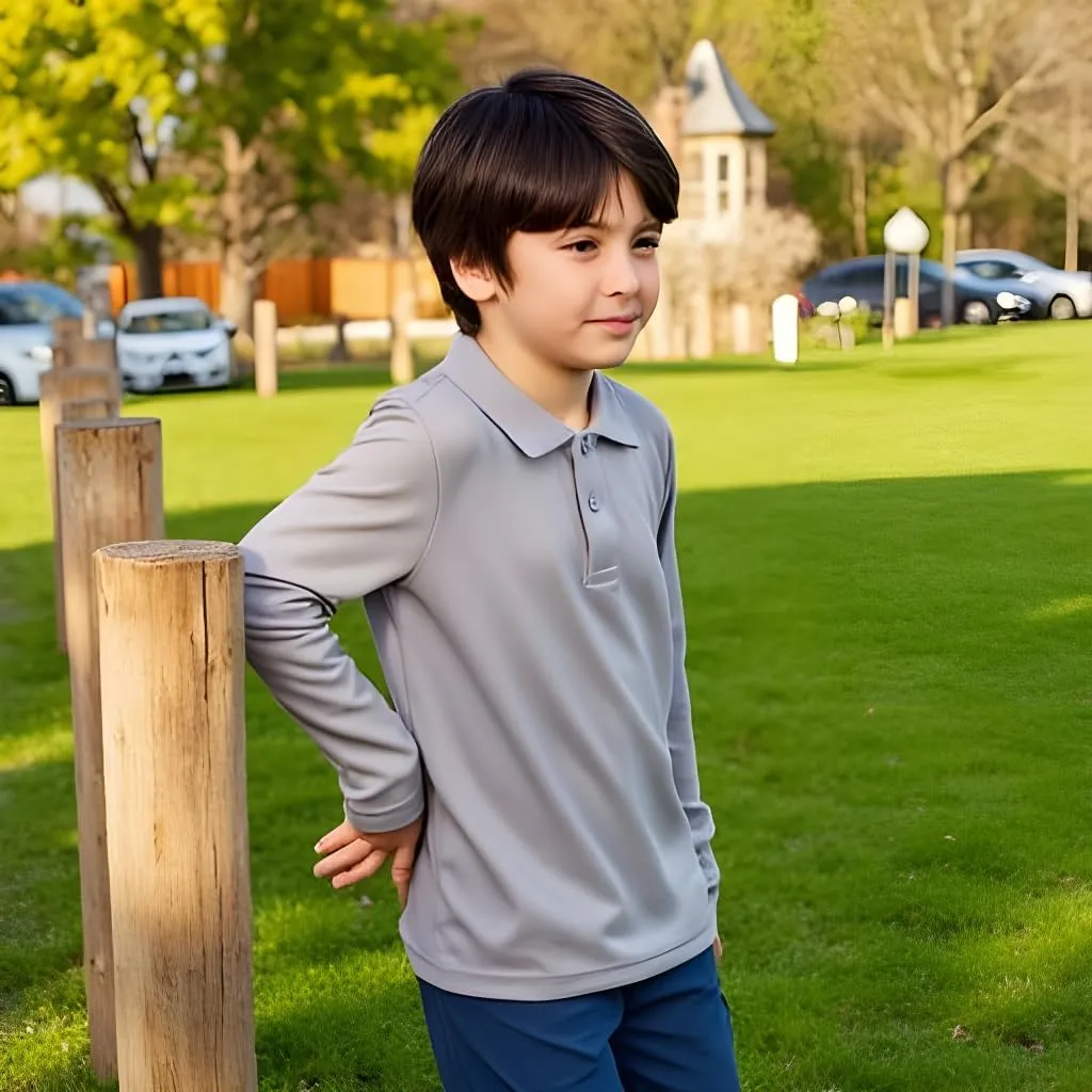 INGEAR Boys Golf Polo Long Sleeve Shirts Performance Active Wear Polo for Tennis and Casual Wear - Versatile Boys Polo Shirts