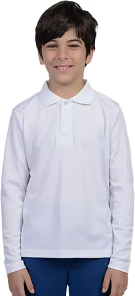 INGEAR Boys Golf Polo Long Sleeve Shirts Performance Active Wear Polo for Tennis and Casual Wear - Versatile Boys Polo Shirts