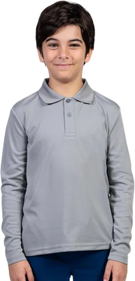 INGEAR Boys Golf Polo Long Sleeve Shirts Performance Active Wear Polo for Tennis and Casual Wear - Versatile Boys Polo Shirts