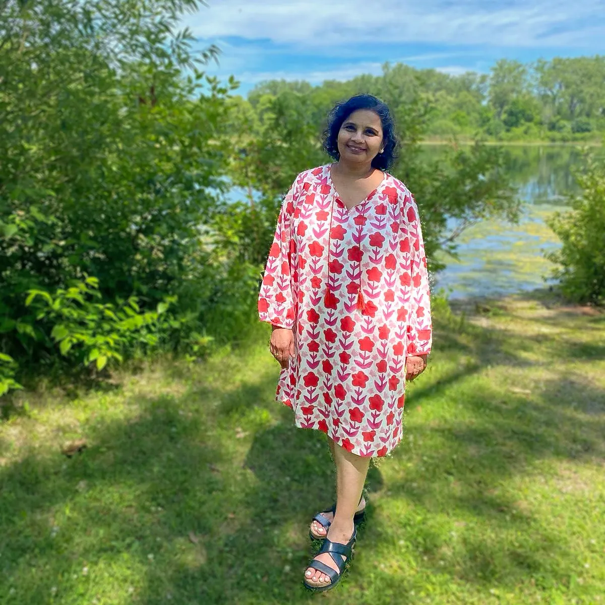 Joni Dress in Pink Zinnia