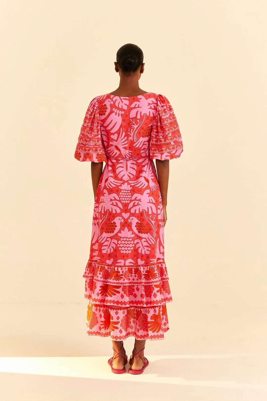 Jungle Scarf Wrap Midi Dress
