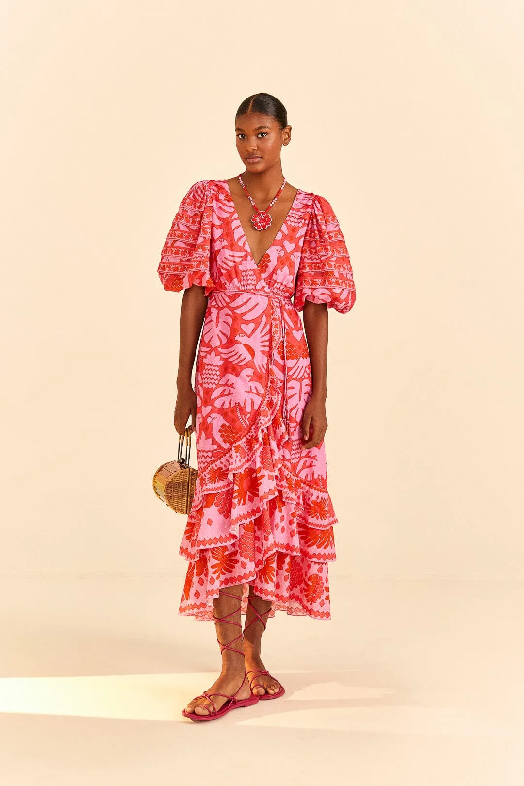 Jungle Scarf Wrap Midi Dress