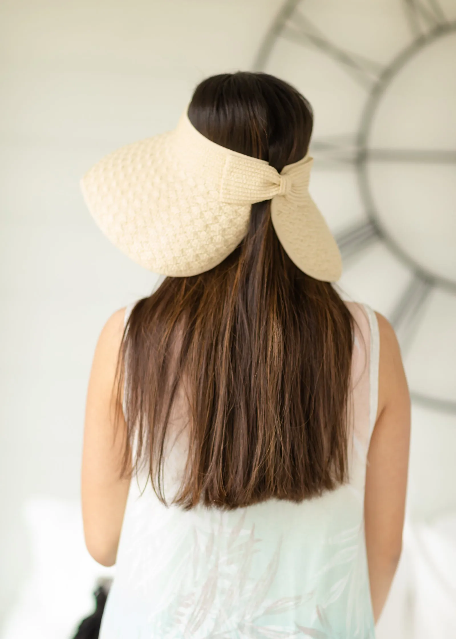 Light Beige Straw Sun Visor - FINAL SALE