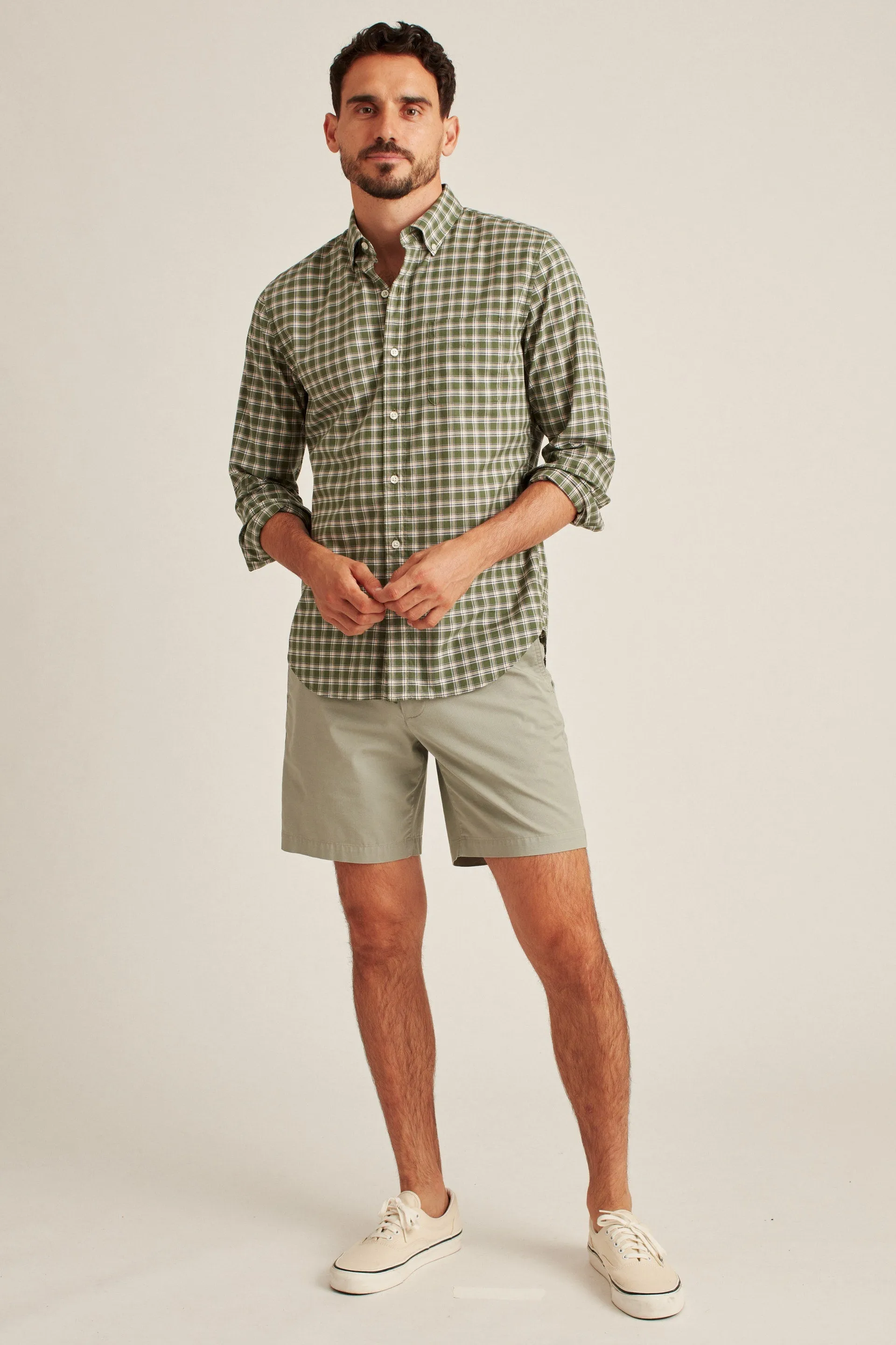 Light Green stretch men chino shorts