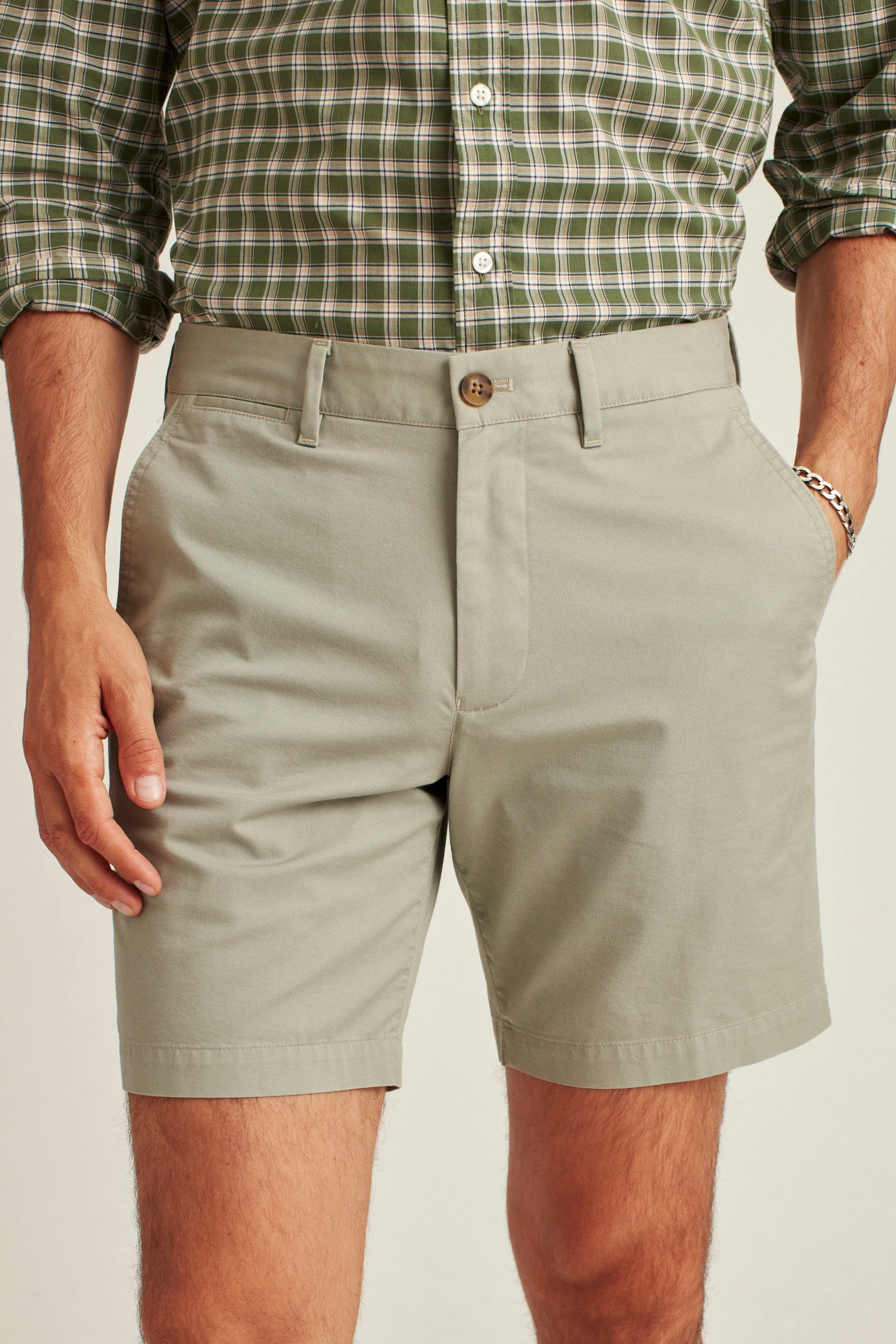 Light Green stretch men chino shorts