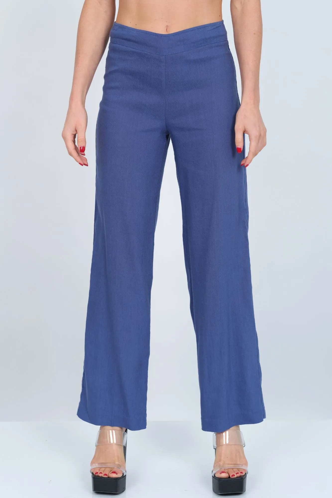 LIOR Women's Wide Leg Stretch Linen Pull On Pant - "Stella