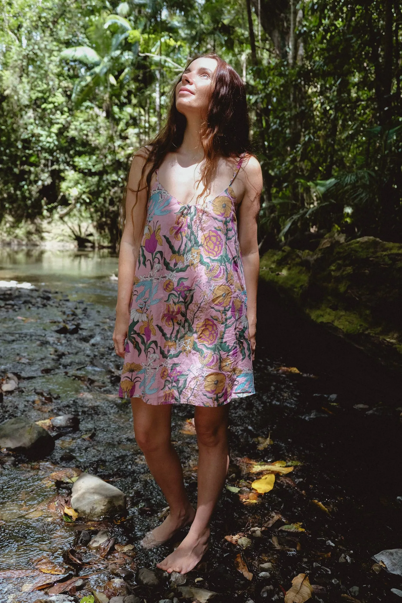 Lucia Mini Dress - Witch's Garden - Soft Pink