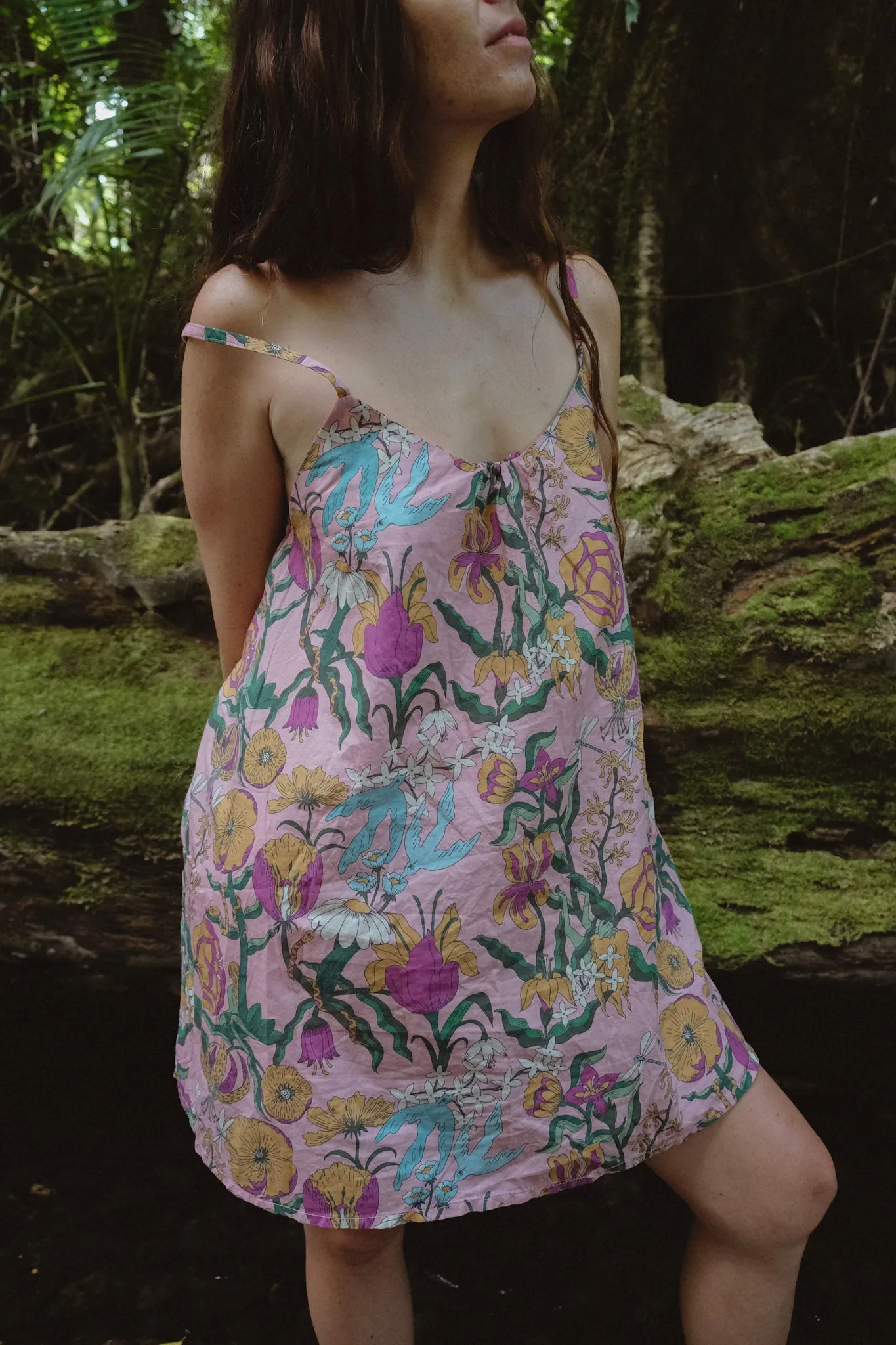 Lucia Mini Dress - Witch's Garden - Soft Pink
