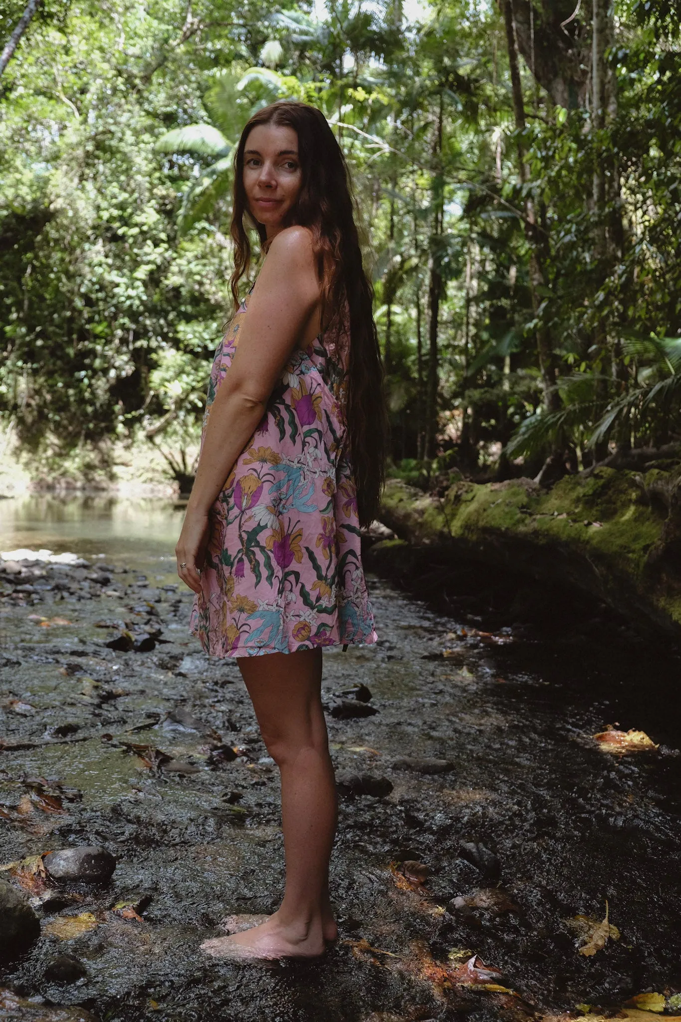 Lucia Mini Dress - Witch's Garden - Soft Pink