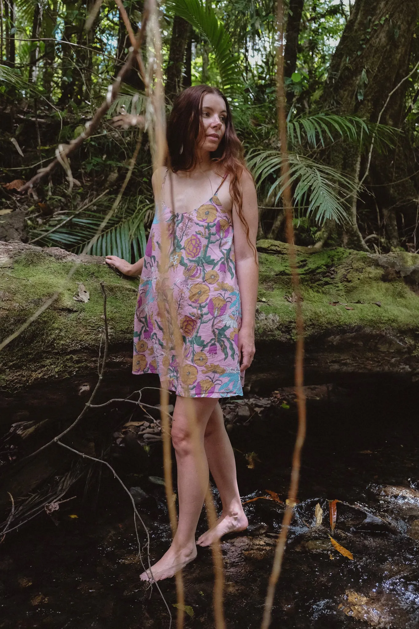 Lucia Mini Dress - Witch's Garden - Soft Pink