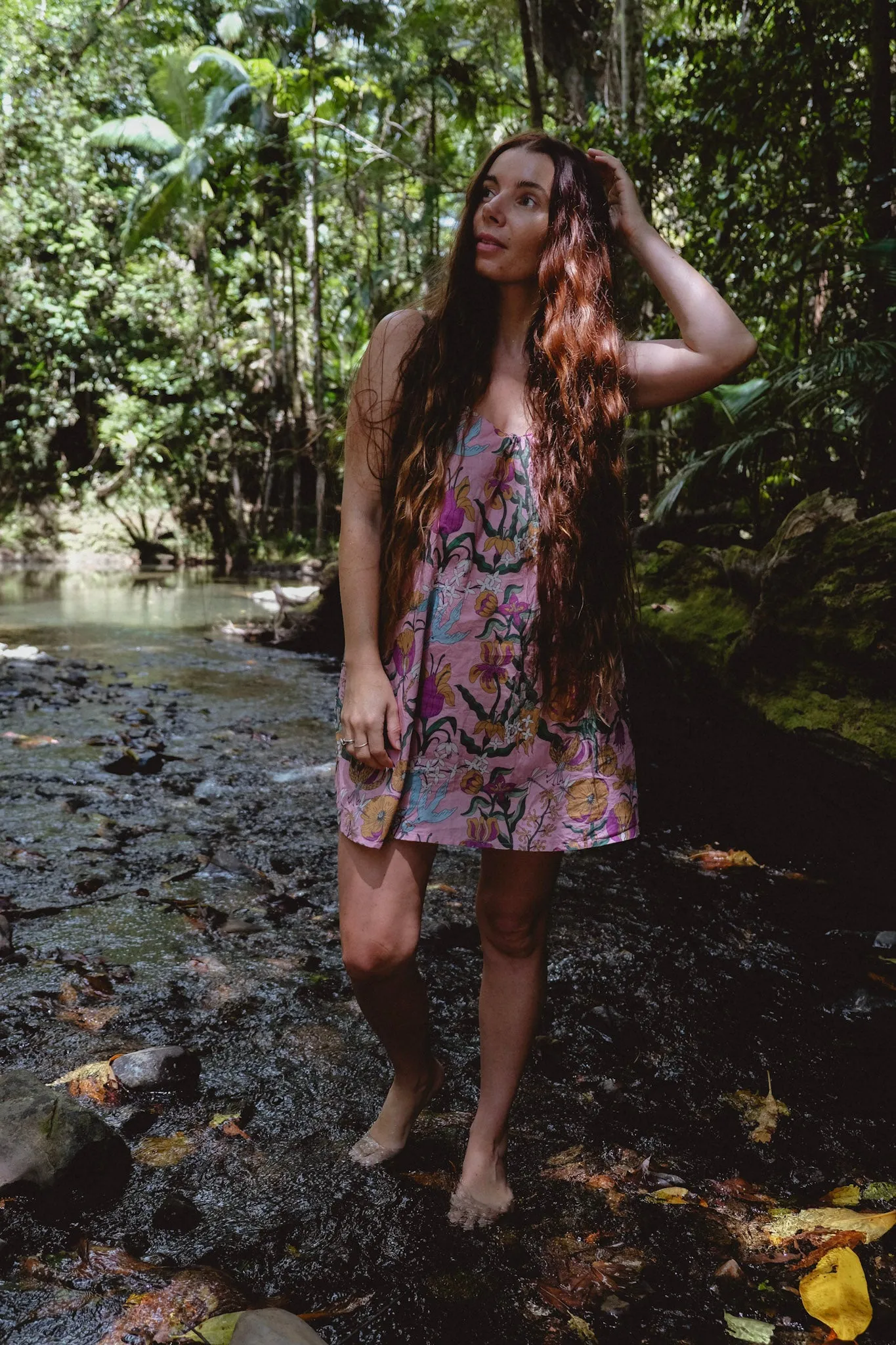 Lucia Mini Dress - Witch's Garden - Soft Pink